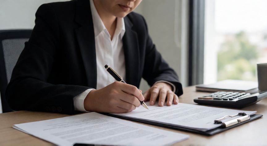 Persona llenando formularios de solicitud para nuevo contrato de luz CFE