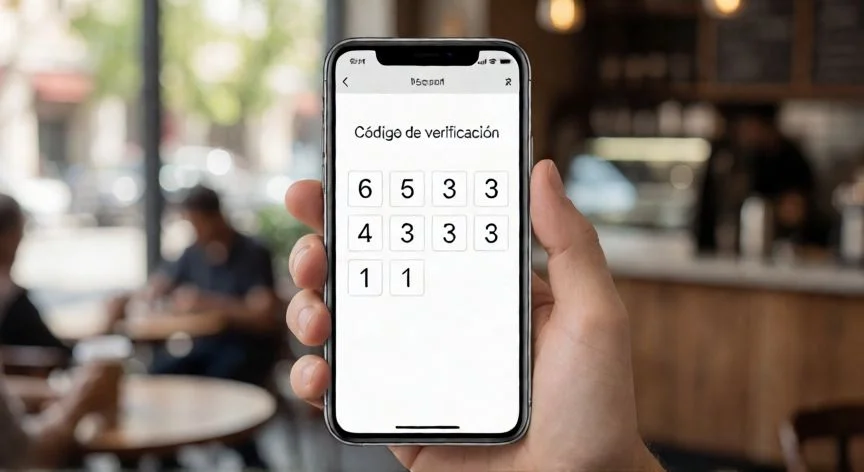 como hacer nuevo facebook, Teléfono móvil mostrando el código de verificación