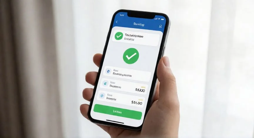 como hacer nuevo retiro de afp, Móvil mostrando aprobación de solicitud de retiro en app bancaria