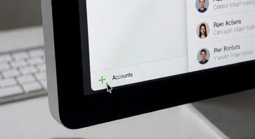 Interfaz de preferencias del sistema en Mac mostrando el botón para añadir usuario