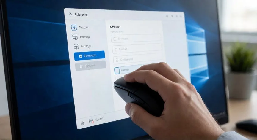 Pantalla de Windows 11 con la sección Otros usuarios y el botón Añadir cuenta visible