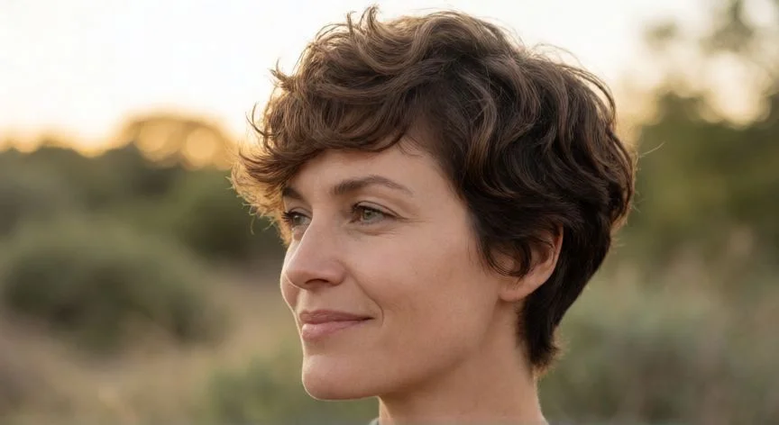 como hacer ondas en pelo corto, Resultado final de ondas suaves y naturales en cabello corto al aire libre