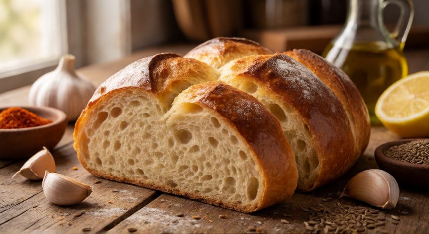 como hacer pan aliñado colombiano, Pan aliñado colombiano recién horneado con ingredientes