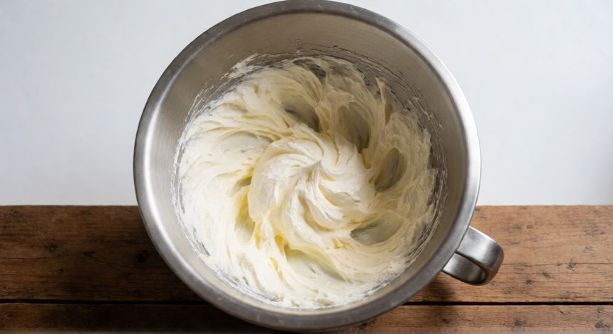 como hacer pan nube keto, Bowl de batido con claras de huevo y queso crema para pan nube keto