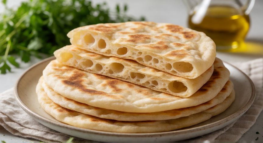 como hacer pan wasa casero, Panes Wasa caseros crujientes apilados en plato de cerámica