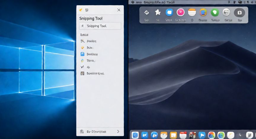como hacer pantallazo en ordenador, Interfaz de herramientas de captura de pantalla en Windows y macOS