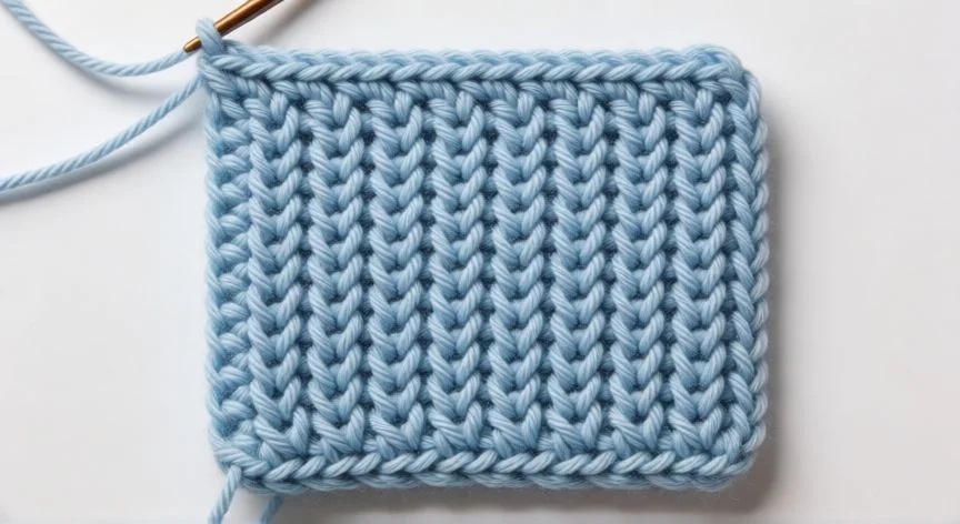 como hacer punto alto doble en crochet, Chal de encaje en punto alto doble terminado sobre mesa de madera