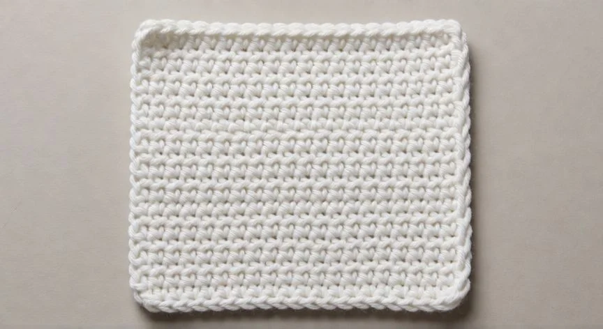 como hacer punto bajo crochet paso a paso, Muestra de punto bajo con herramientas de crochet