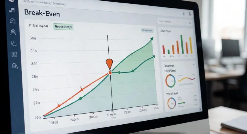 como hacer punto muerto economia, Gráfico de punto de equilibrio en un panel financiero digital
