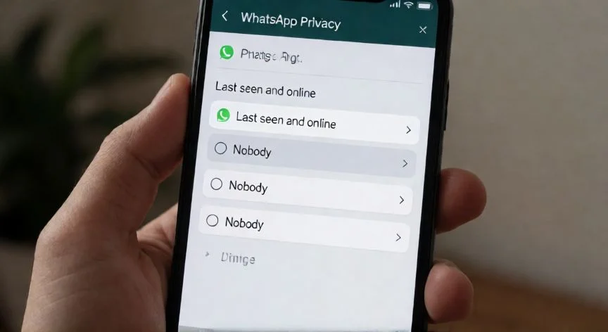 como hacer punto negro whatsapp, Configuración de privacidad en WhatsApp ocultando último visto