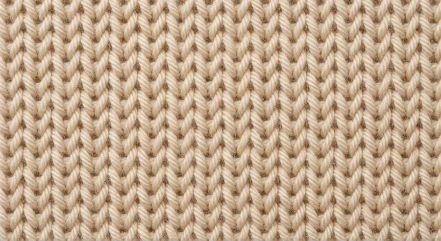 cómo hacer punto tunecino, Muestra terminada de punto tunecino con textura de cuadrícula sobre mesa de madera