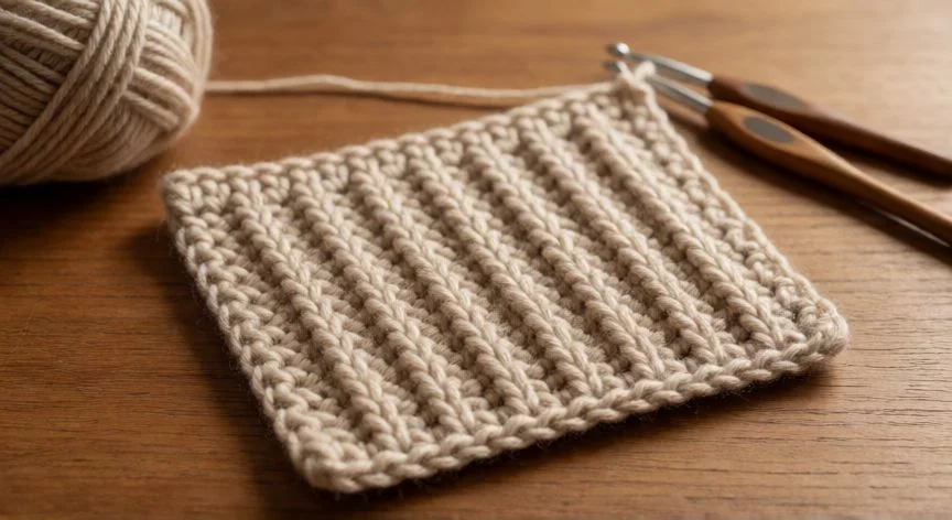 como hacer punto vainilla, Rincon de mantel de lino con dobladillo vainica terminado