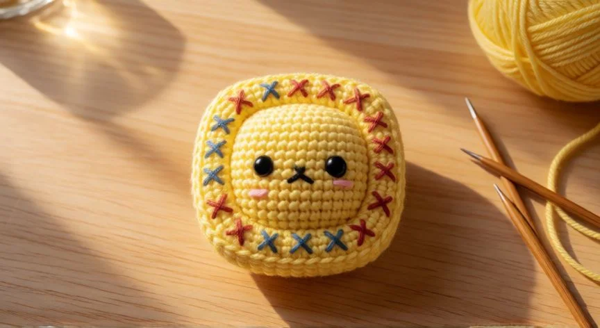 como hacer punto x en amigurumi, Muestra comparativa punto X y punto V con ganchillo y ovillos de algodón