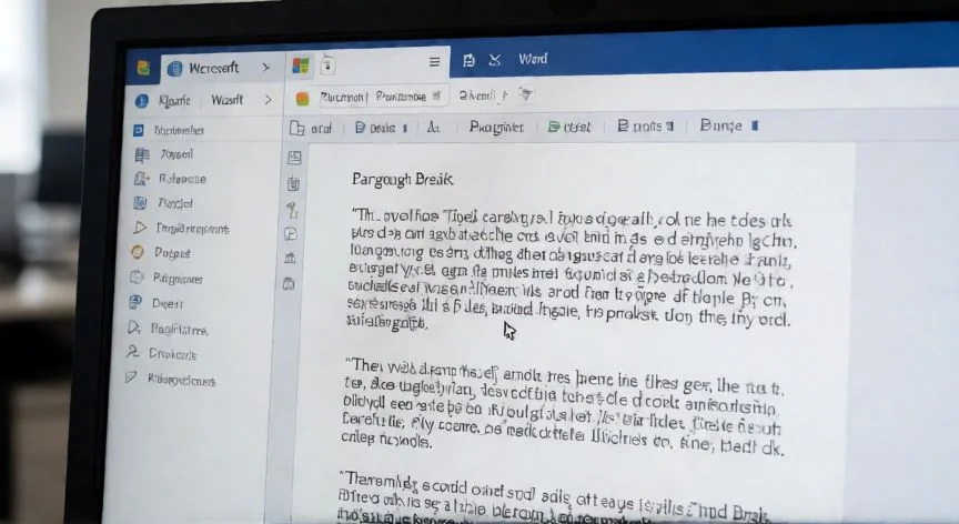 como hacer punto y aparte en pc, Pantalla de ordenador mostrando un documento con saltos de párrafo definidos