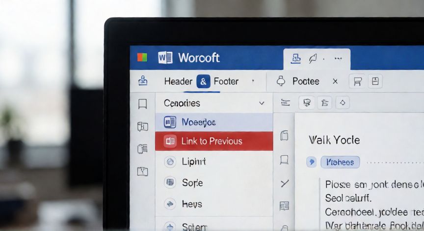 como hacer que cada encabezado sea diferente en word, Interfaz de Word mostrando la opción de vincular encabezados en la pestaña de diseño