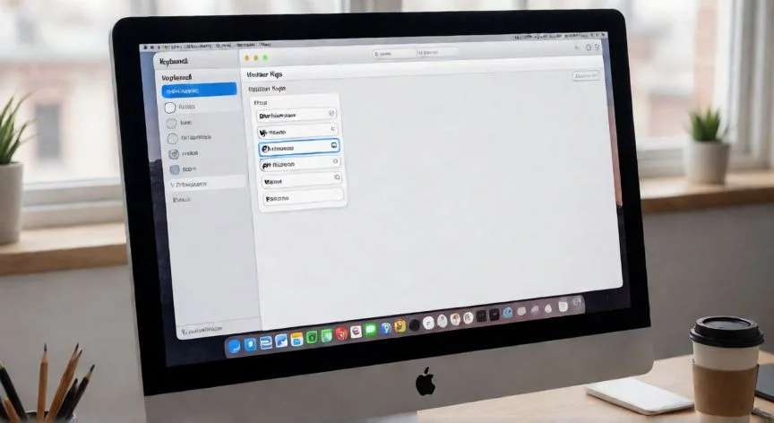 como hacer que el punto del teclado sea una coma, Pantalla de ajustes del teclado en macOS mostrando la configuración de teclas