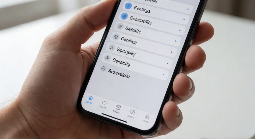 como hacer que mi reloj suene cada hora, Pantalla de ajustes de accesibilidad en un iPhone para activar sonidos