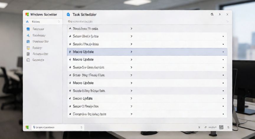 como hacer que se actualice una macro cada x tiempo, Ventana del Programador de Tareas de Windows configurando la ejecución periódica de una macro