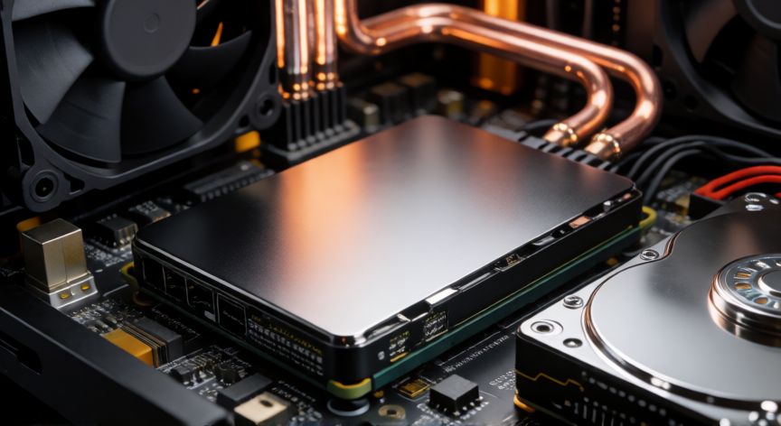como hacer que tu ordenador vaya mas rapido, Instalación de un disco SSD en el interior de un ordenador junto a componentes de refrigeración