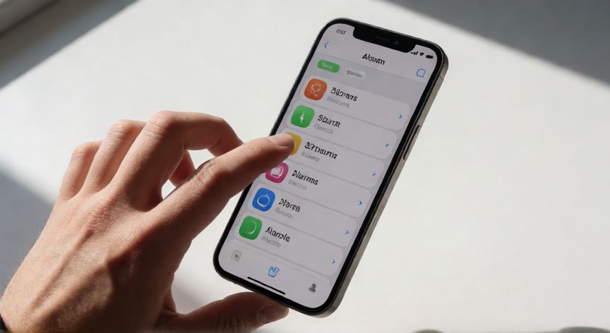 como hacer que una alarma suene cada 8 horas, Lista de alarmas programadas en un dispositivo iPhone