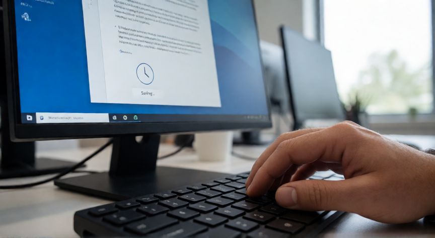 como hacer que word guarde cada minuto, Usuario trabajando en Word con la configuración de guardado automático activa