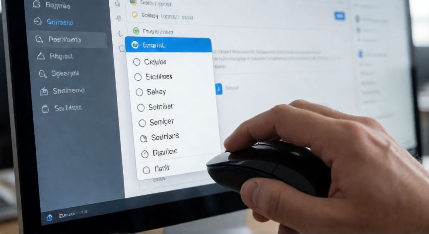 Interfaz de correo electrónico mostrando la opción de recuperar mensaje en el menú contextual