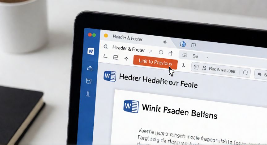 como hacer un encabezado diferente en cada pagina word, Interfaz de Word desactivando la opción vincular al anterior en encabezados