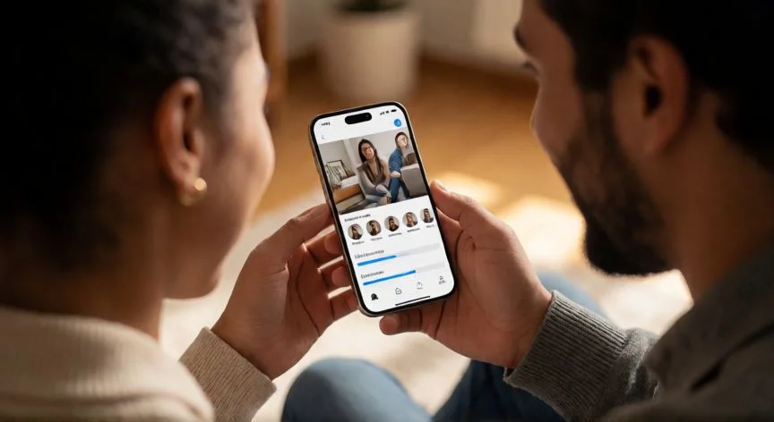 como hacer un nuevo album en iphone, Personas colaborando en un álbum de fotos compartido desde un iPhone