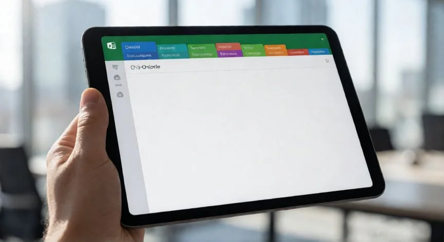 como hacer un nuevo bloc de notas en onenote, Varios dispositivos mostrando el mismo cuaderno OneNote sincronizado con secciones de colores