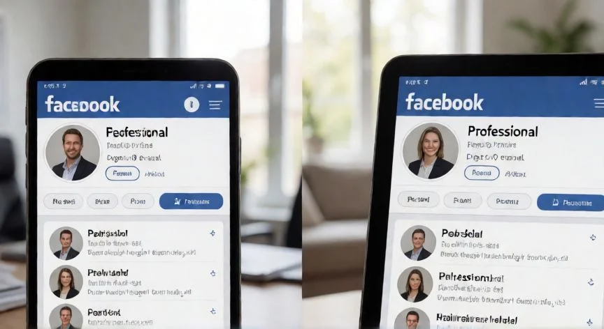como hacer un nuevo facebook si ya tengo uno, Comparación visual entre un perfil personal y uno profesional en la plataforma