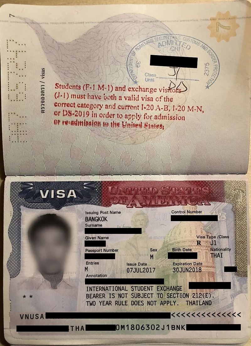 como hacer un nuevo formulario ds 160, Visa estadounidense de intercambio J-1 estampada en un pasaporte