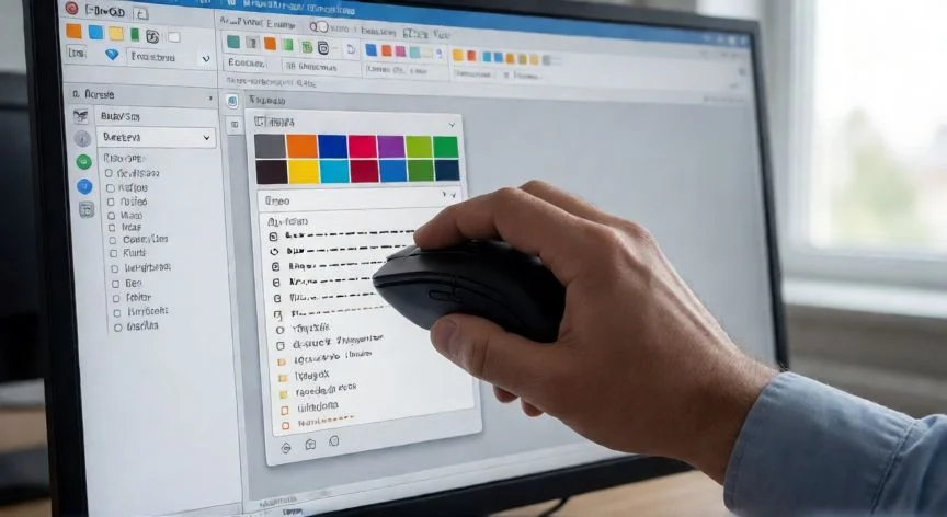 como hacer un nuevo layer en autocad, Ingeniero seleccionando el color y tipo de línea en las propiedades de una capa en AutoCAD
