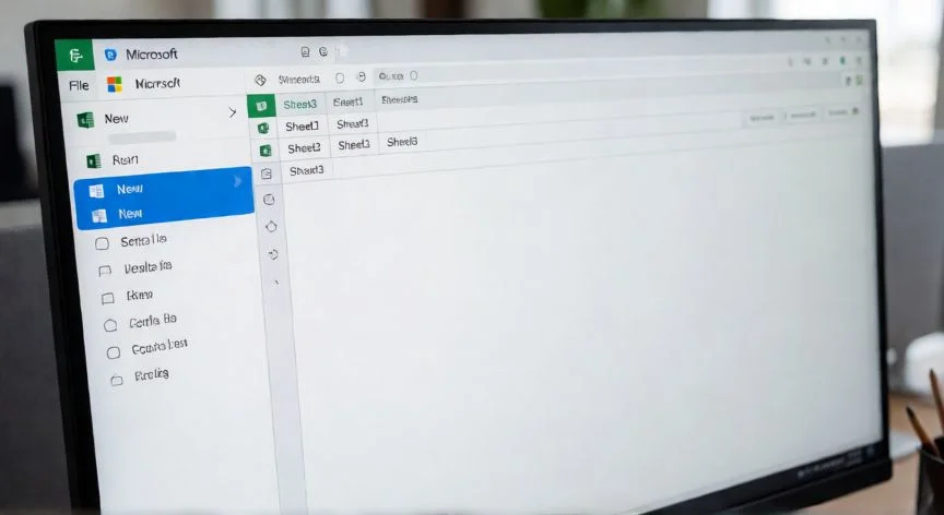 Interfaz de Excel mostrando la opción de nuevo libro en blanco