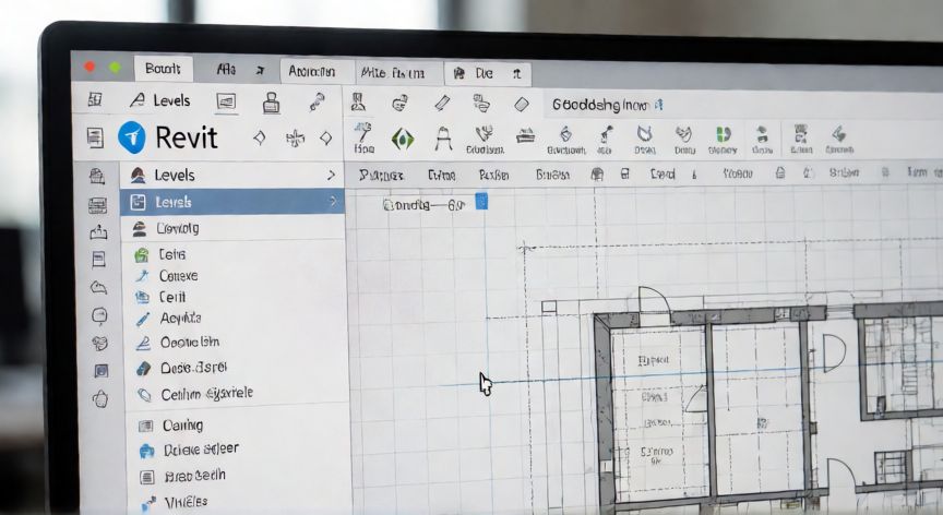 Interfaz de Revit mostrando el comando para crear un nuevo nivel en planta