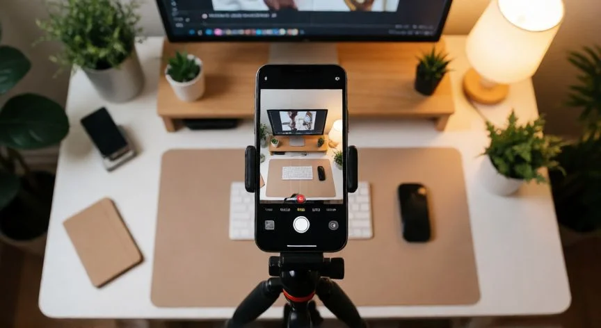 como hacer un nuevo reel en instagram, Espacio de trabajo de un creador de contenido editando un Reel en Instagram