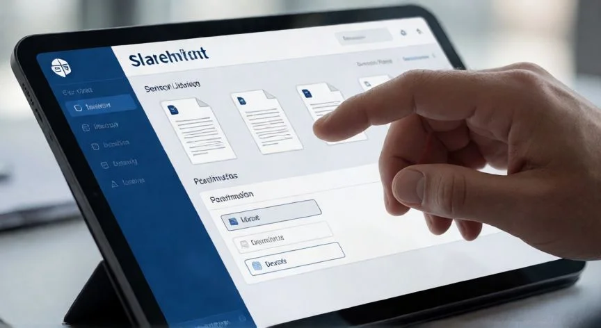 como hacer un nuevo sharepoint, Configuración de permisos y estructura de documentos en una tablet