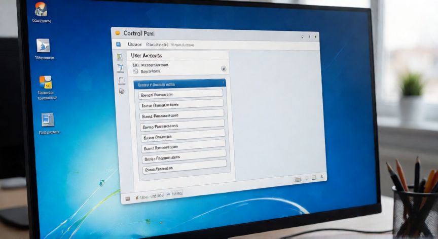 como hacer un nuevo usuario en windows 7, Ventana de usuarios y cuentas en el panel de control de Windows 7