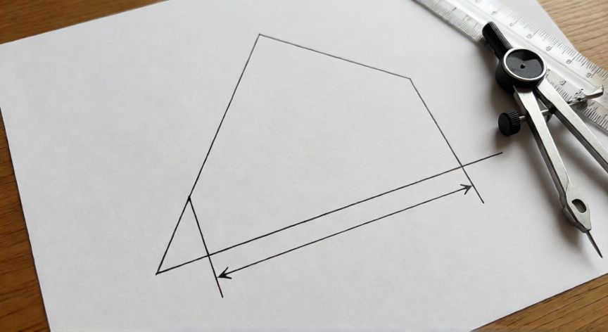 como hacer un octagono de 5 cm cada lado, Herramientas de geometría dibujando la base de un octágono