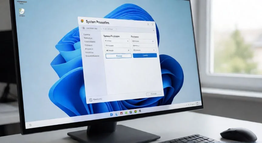 como hacer un punto de restauracion en windows 11, Ventana de propiedades del sistema en Windows 11 mostrando la creación de punto de restauración