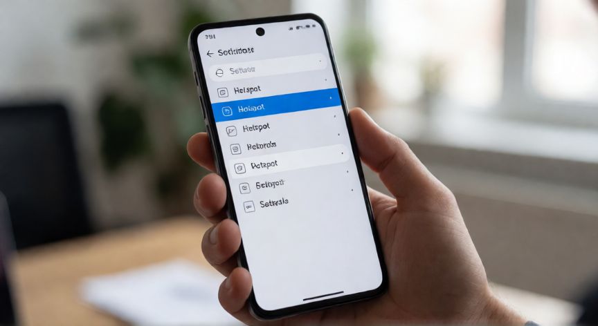 Pantalla de un teléfono Android mostrando la configuración del punto de acceso WiFi