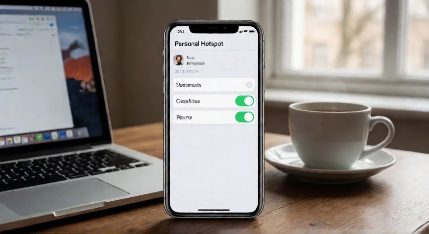 como hacer un punto wifi con el movil, iPhone en un escritorio con la opción de Red Compartida activada