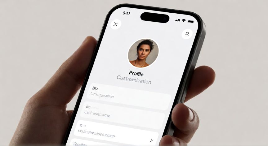cómo hacer un x nuevo, Smartphone mostrando la personalización del perfil en la aplicación X