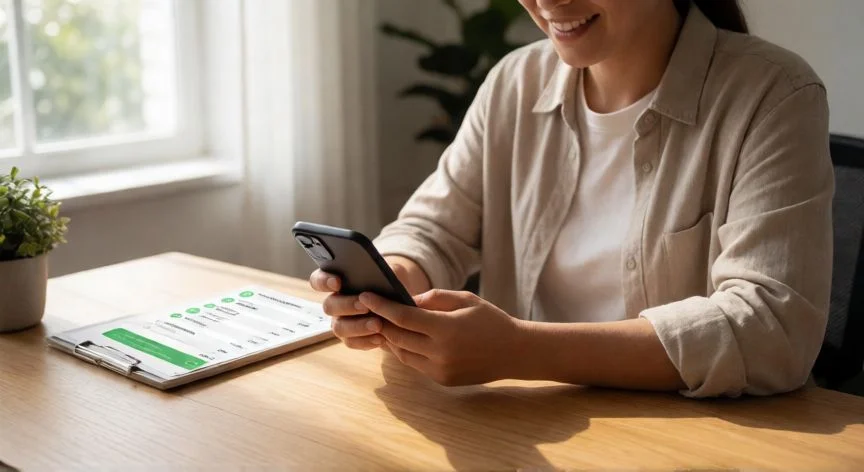 como hacer whatsapp business, Empresario gestionando sus conversaciones y etiquetas en WhatsApp Business desde su escritorio
