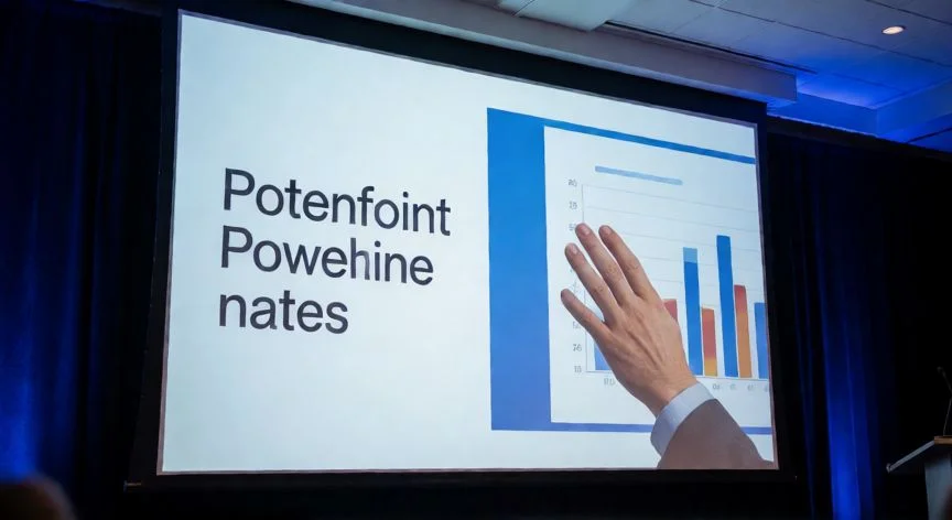 como hacer zoom en powerpoint con el teclado, Presentación de PowerPoint proyectada con zoom activado en una sala de conferencias