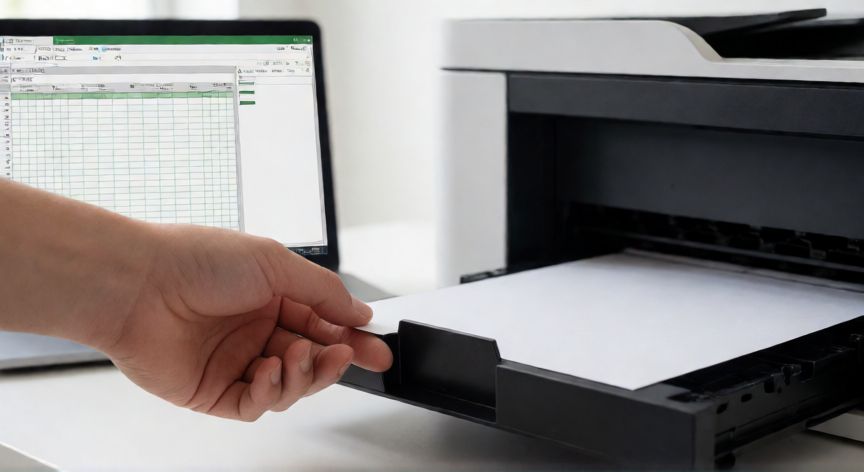 como imprimir en excel y que salga completo, Ajustando la bandeja de papel de la impresora con la vista previa de Excel en pantalla