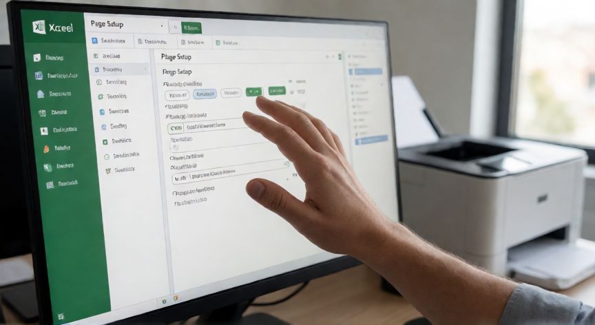 Pantalla de Excel mostrando la configuración de página para imprimir en 4 hojas