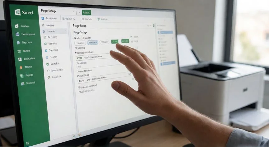 Pantalla de Excel mostrando la configuración de página para imprimir en 4 hojas