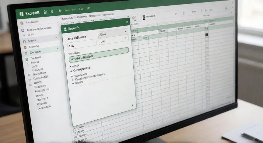 Ventana de Validación de datos de Excel con la opción Lista seleccionada