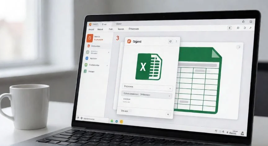 Vista de PowerPoint con el cuadro de diálogo Insertar Objeto abierto seleccionando un archivo de Excel
