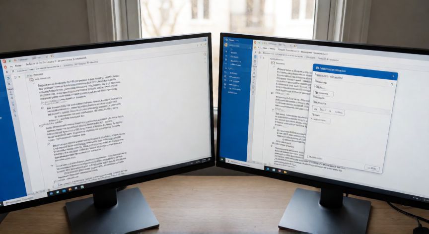 como insertar en word otro documento, Dos ventanas de Word con la opción Pegar especial abierta para vincular contenido